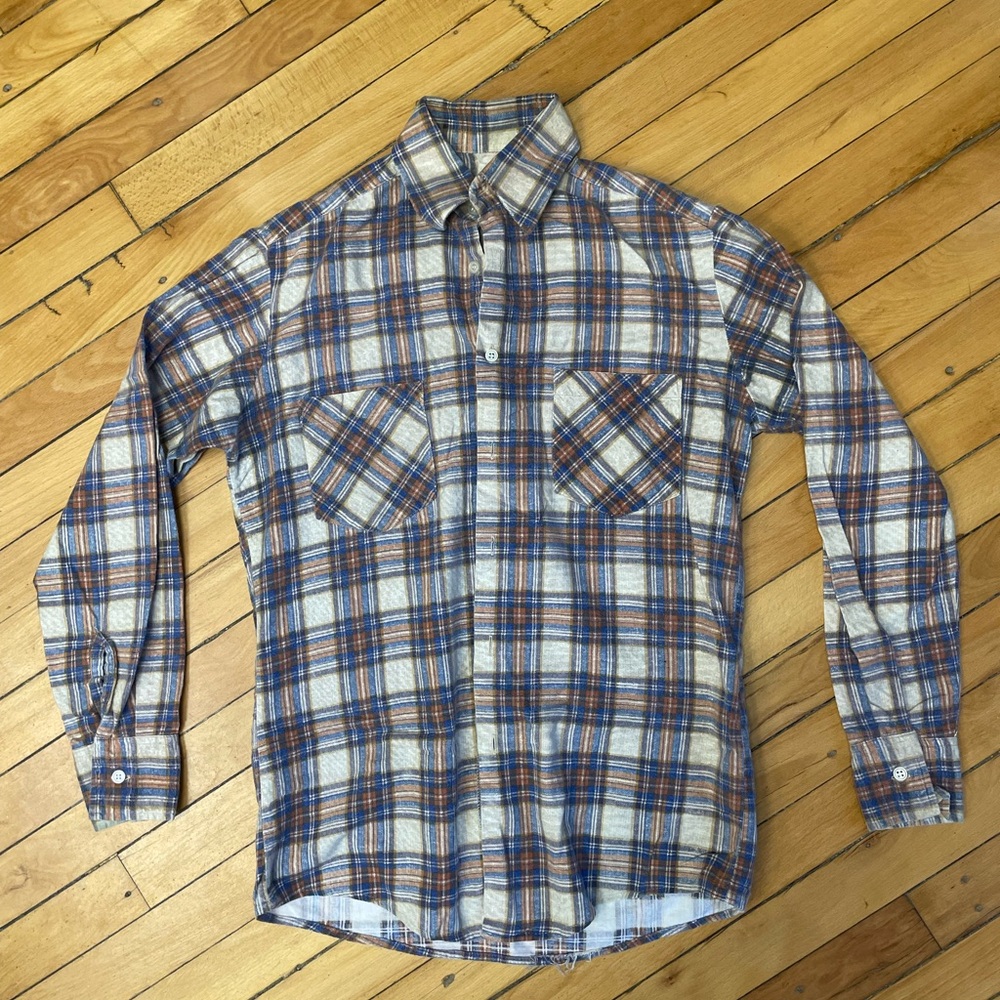 Pendleton Vintage Casual Plaid Shirt in Blue and Brown